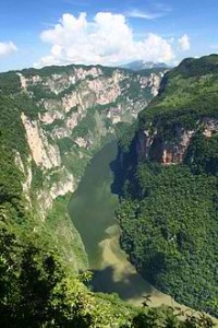 Aerial view of the Sumidero Canyon
